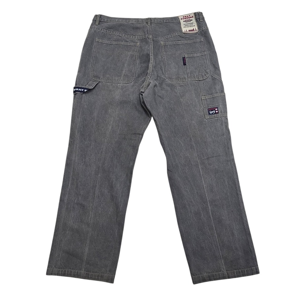 Vtg 90s‎ Y2K Phat Farm Carpenter Jeans Gray Baggy Urban Hip Hop Men's 42x34 NICE